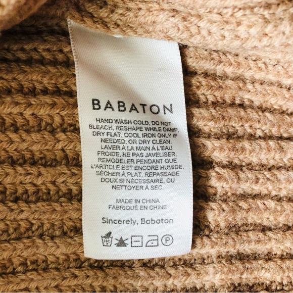 Aritzia Babaton Guell Sweater 100% Merino Wool in Heather Gold Camel Size S - Picture 9 of 11